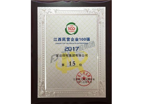 2017年江西省民营企业百强第十五位